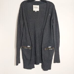 Abercrombie & Fitch Women's Varsity Cardigan Jeweled Pocket Sweater Vintage